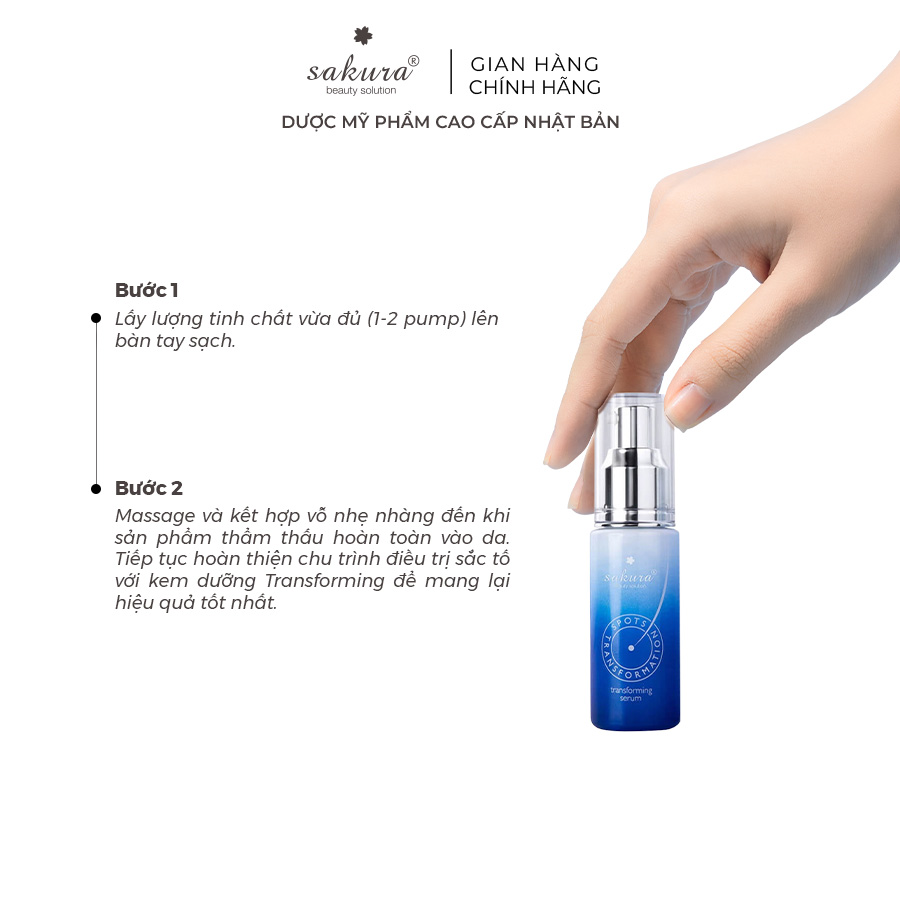[Date 05.2026] Serum dưỡng trắng da làm mờ vết nám Sakura Transforming Serum 30ml