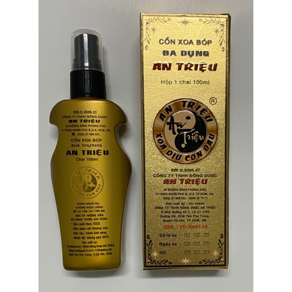 Cồn Xoa Bóp Đa Dung AN TRIỆU Chai 100ml