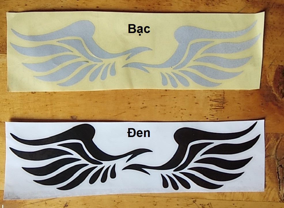 Decal dán kính chiếu hậu hình đôi cánh