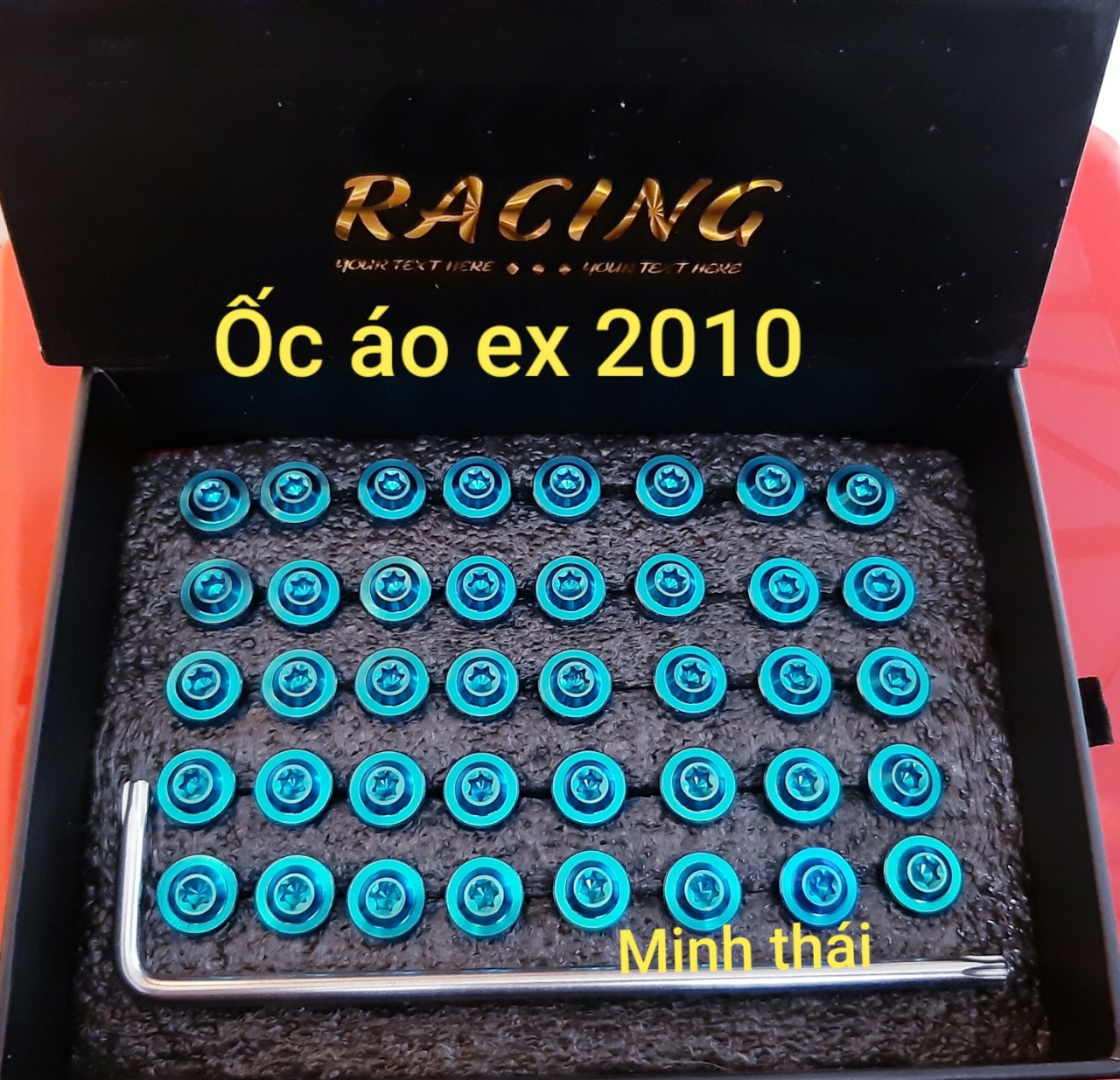 bộ ốc áo ex 2010 gr5 40 con xanh lục bảo