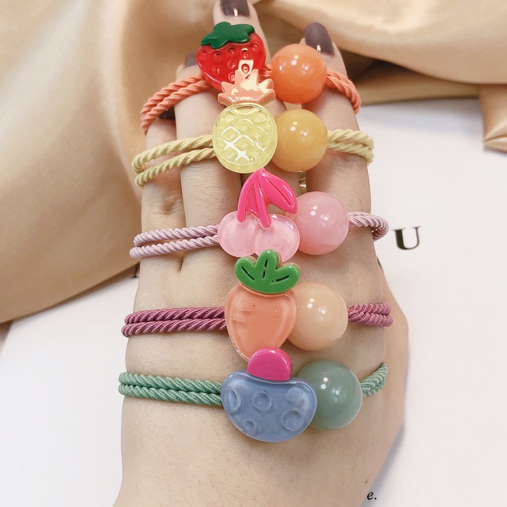 Combo 5 Dây cột tóc hình trái cây cute