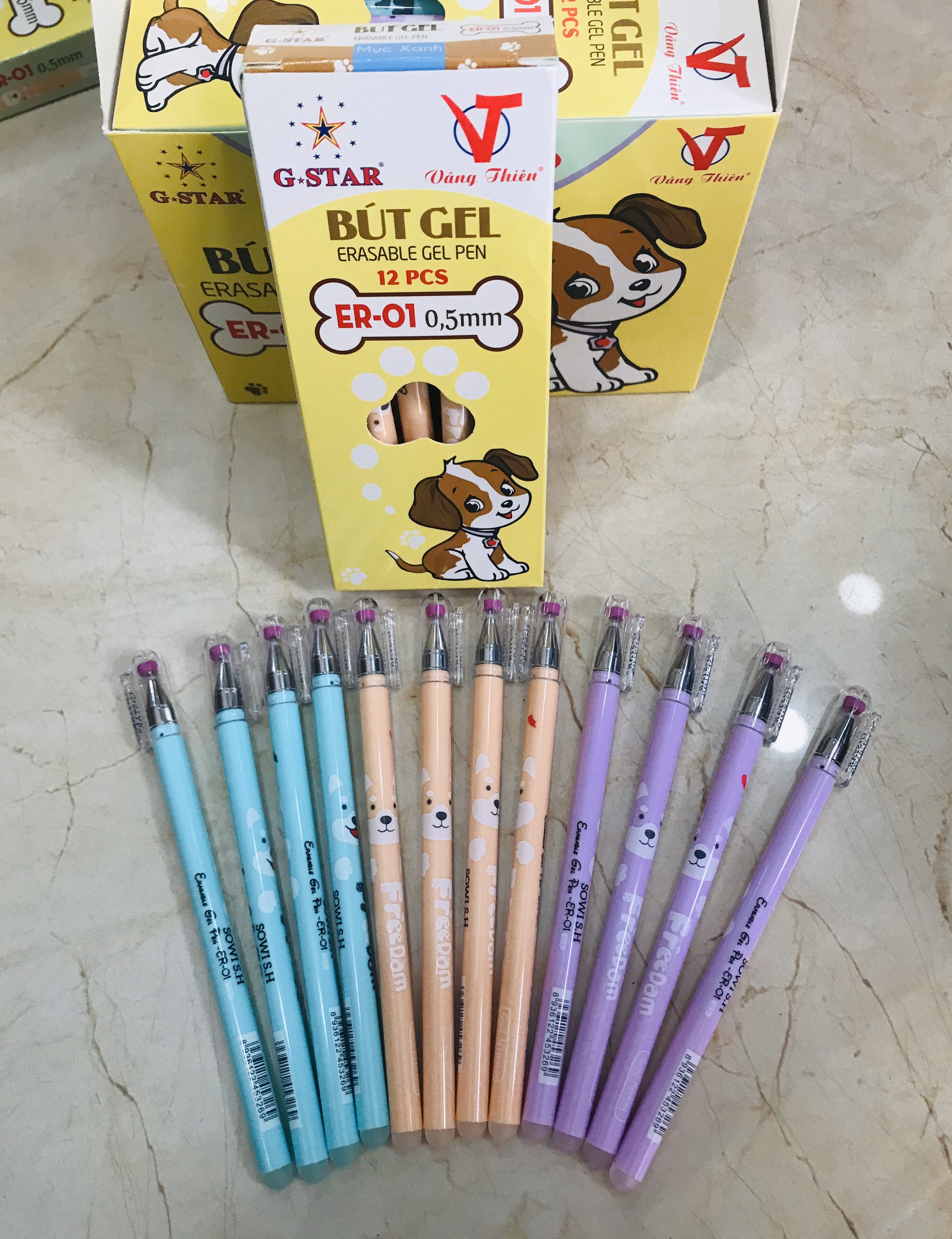 Bút Gel xóa được tím G-Star ER-01 (12 cây/ hộp)