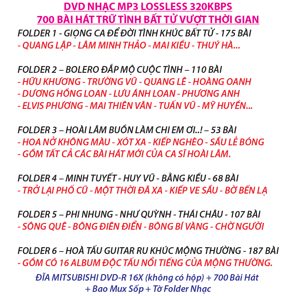 [DVD-Vol-7] Dvd Nhạc Mp3 Lossless 700 Bài Hát