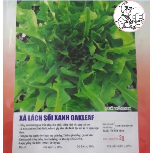 HẠT XÀ LÁCH SỒI XANH OAKLEAF - GÓI 2 GRAM