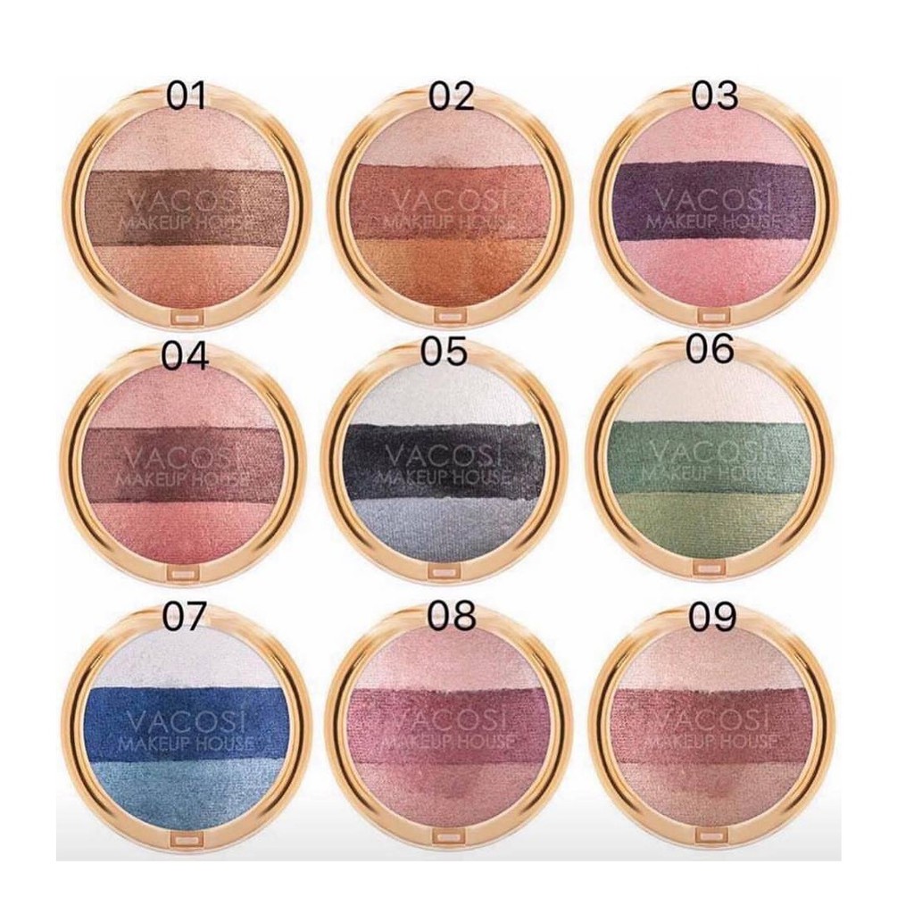 Phấn mắt 3 màu đánh khối Trio Vacosi Eyeshadow