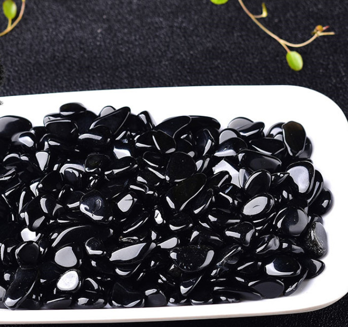 [ĐÁ THẬT] Thạch Anh Đen Vụn Tự Nhiên đã mài nhẵn bóng (1kg)