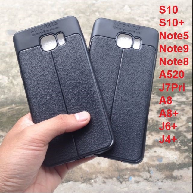 Ốp dẻo giả da autofocus Samsung S10/ S10 Plus/ Note 5/ Note 8/ Note 9/ A520/ A8 2018/ A8 Plus/ J6 Plus/ J4 Plus/ J7 Prime