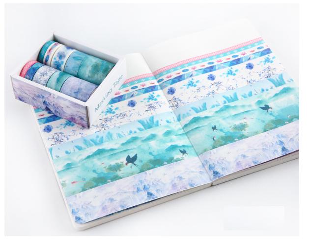 Combo hộp 10 cuộn washi tape