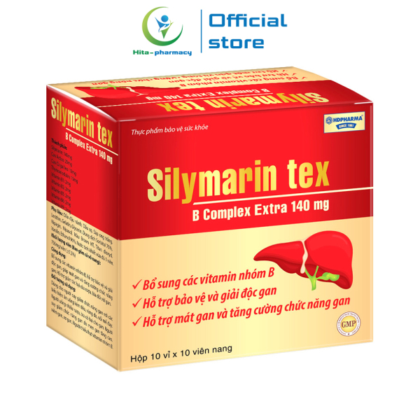 Viên uống bổ gan thảo dược Silymarin Tex giúp mát gan, giải độc gan, tăng cường chức năng gan - Hộp 100 viên nhập khẩu