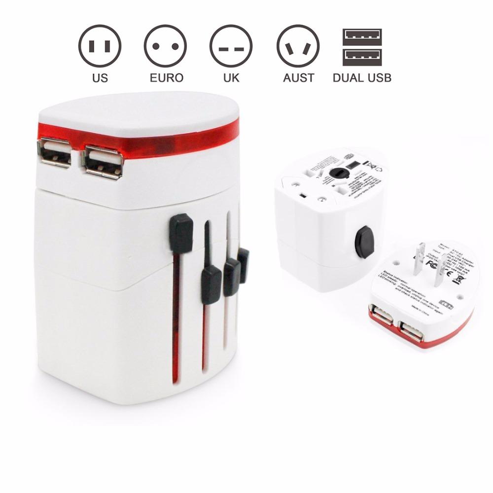 Ổ CẮM ĐIỆN ADV-002 ĐA NĂNG ,Tương thích hơn 150 quốc gia: US/AUS/UK/EU.... Tích hợp ổ cắm USB đơn giản , Kiểm soát cả 100V ~ 120V và 220V ~ 250V điện áp tiêu chuẩn