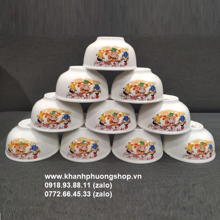 [HCM]bộ chén tô dĩa sứ hoa văn - chén tô dĩa sứ