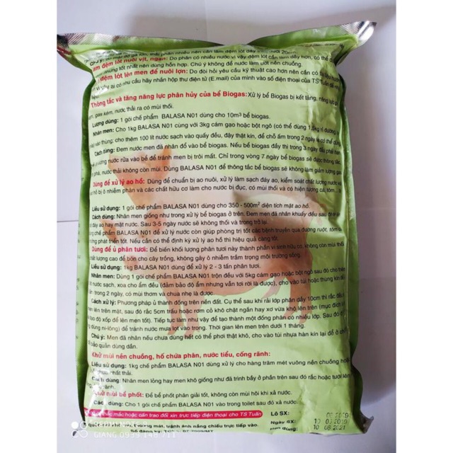 Men rắc chuồng balasa No1