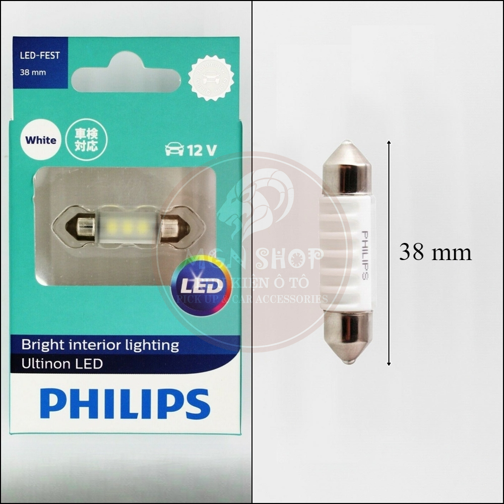 Đèn Philips Ultinon Essential LED [Festoon 30mm 38mm 43mm] [01 bóng/bộ] dành cho ô tô 6000K