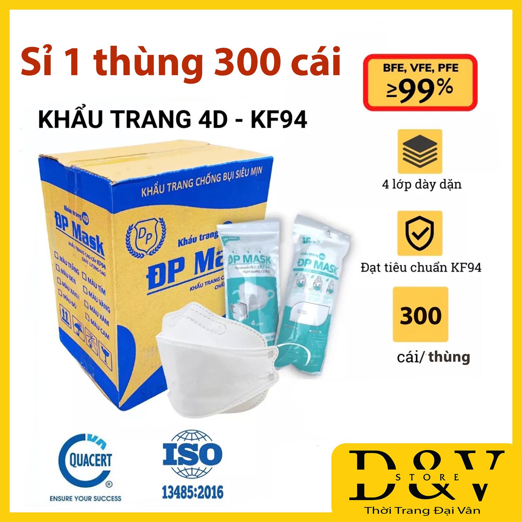 Khẩu trang y tế 4D Mask KF94 giao Tuấn Huy Hoặc Đại Phát 4 lớp kháng khuẩn, kháng bụi mịn lên đến 95%, đạt tiêu chuẩn ISO khẩu trang y tế, khẩu trang 3d mask, khẩu trang 3d land mask, Khẩu trang kf94 thùng 300 cái