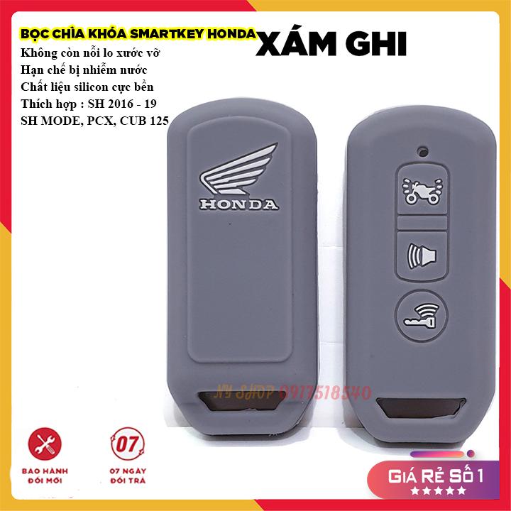Bọc (Bao) Silicon Cho Chìa Smartkey SH 2016-2019 sh modePCX (Màu XÁM GHI)