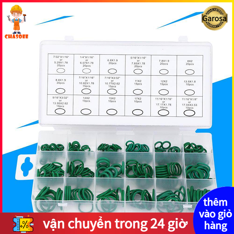 Chasoee 270 Pcs O-Ring High Temperature Resistant Sealing Buna-N Rubber Ring Assortment Kit