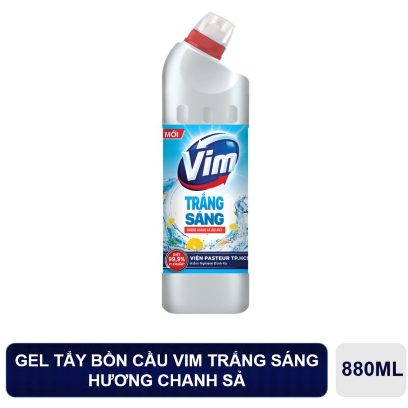 (MỚI) Chai tẩy bồn cầu VIM 880ml - Trắng Sáng- Hương Chanh Sả- Sạch Khuẩn 99,9%