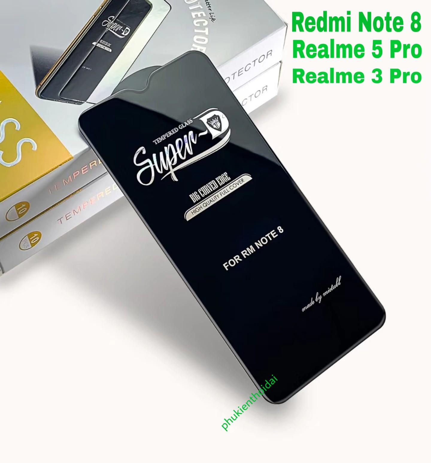 Kính cường lực Super D Full màn cho Xiaomi Redmi Note 8 / Oppo Realme 5 Pro / Realme 3 Pro / Oppo F9 dùng chung cao cấp 1