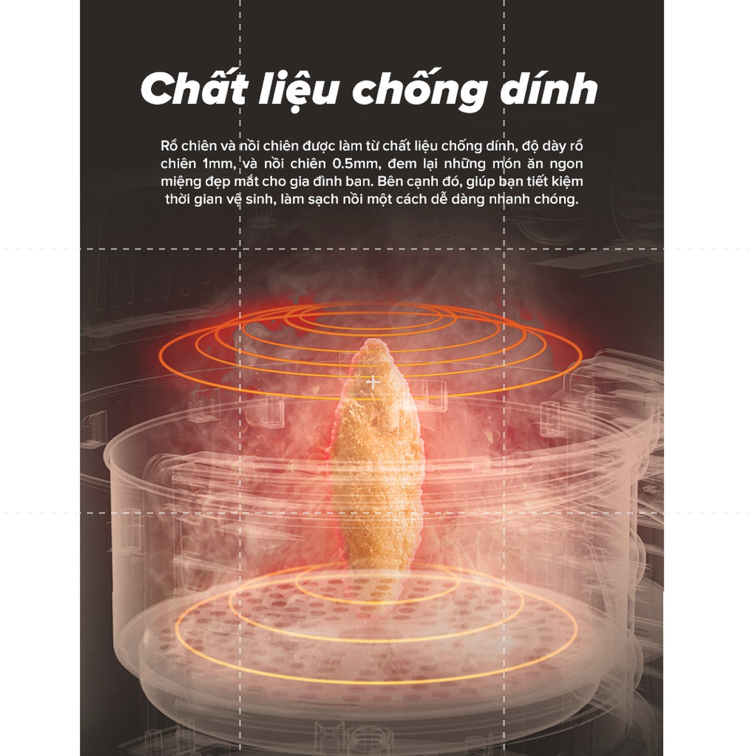 Nồi chiên không dầu Sharp KF-AF55EV-BK (Hàng chính hãng, Dung tích 5.5 lít, Bảo hành 12 tháng)