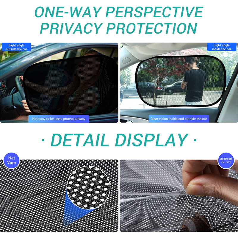Car Static Grid Yarn Sun Shield Car Load Sun Protection Heat Insulation Electrostatic Stickers