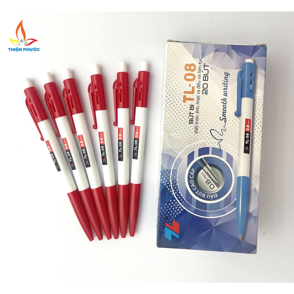 Bút bi xanh Thiên Long TL08 [Hộp 20 cây] THIỆN PHƯỚC