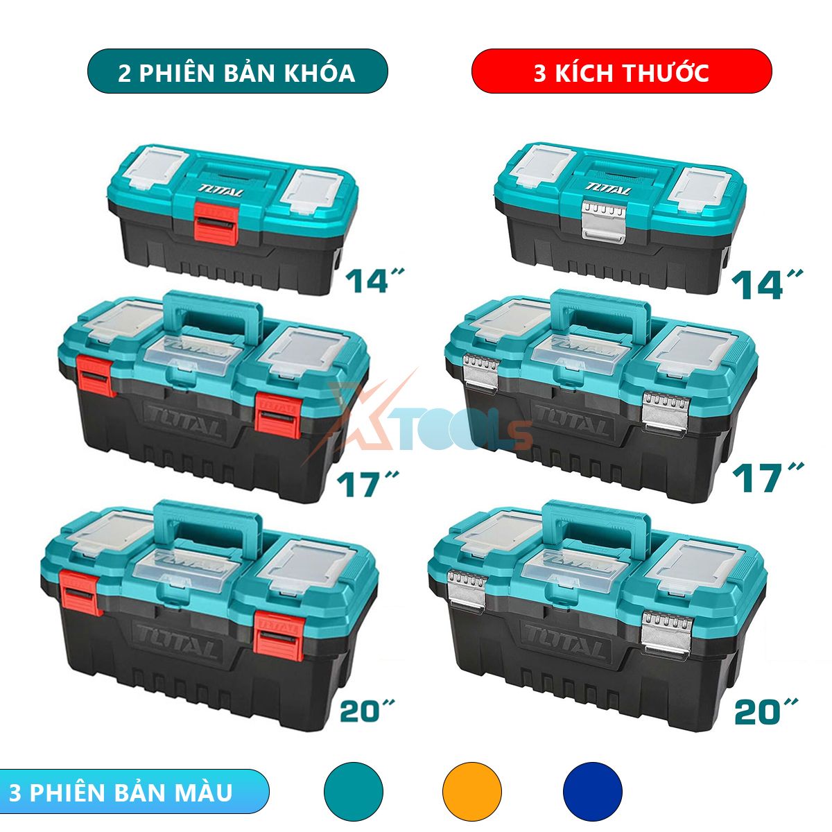 Multi-Function Tool Box total 16-17-20 inch | tool box, tool, Component 5 tank pp high impact resistant, metal lock or iron lock