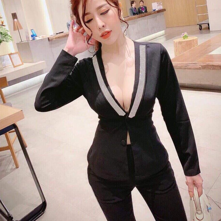 Sét áo vest ép đá quần tây