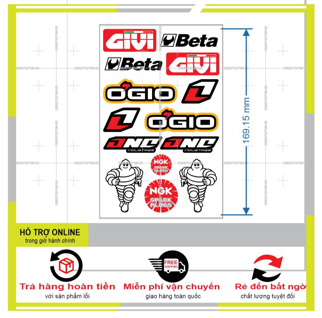 Logo sticker mini dán xe máy l 06