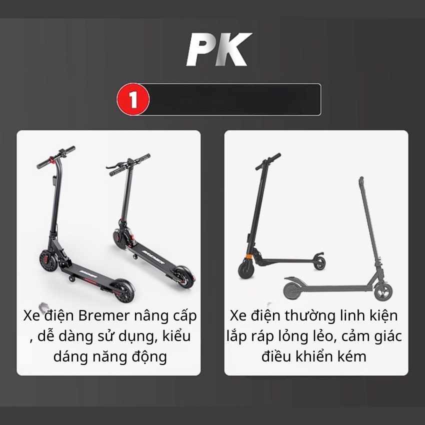 Xe điện scooter gấp gọn BREMER  - xe điện gấp gọn bỏ cốp