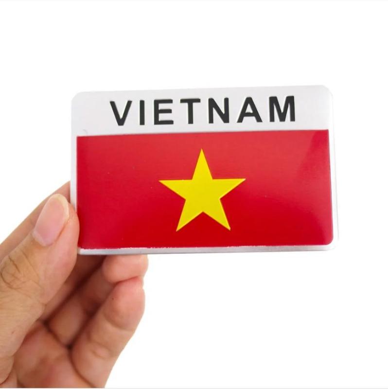 Miếng dán 3D bằng kim loại quốc kỳ Việt Nam