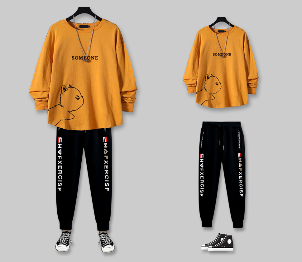 [Mẫu Mới 2021] Bộ Đồ Nam Áo Thun Dài Tay Cổ Tròn Họa Tiết Hình Con Mèo In Chữ SOMEONE Quần Jogger Nam Bo Gấu In Chữ Phong Cách Thể Thao Thời Trang Yodi TOP NAM 136V2 + QUAN NAM 069V2