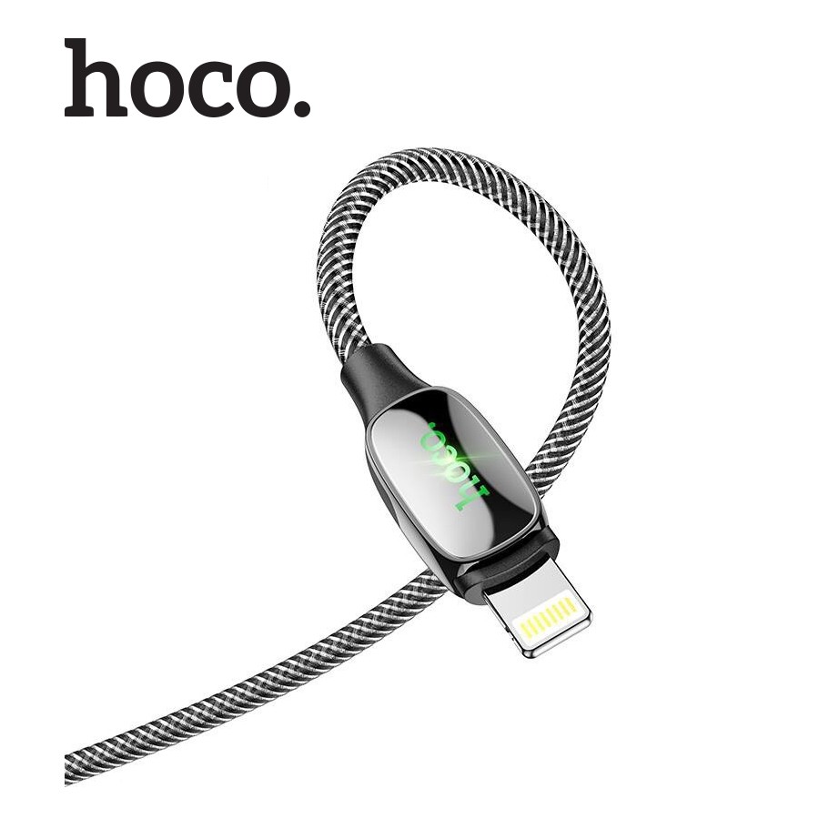 Cáp Tự Ngắt Có Đèn Báo Hoco DU05 Lightning dây bọc dù siêu bền