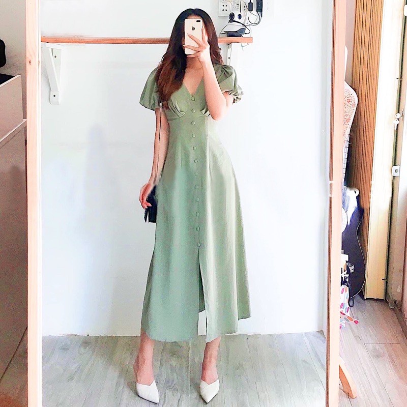 ĐẦM NÚT BỌC NHÚN NGỰC (có ảnh thật) MS 90