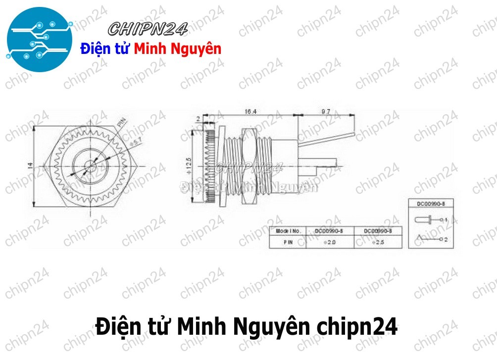 [1 cái] (F90.4) Jack DC DC-099 5.5x2.1mm - HH003619