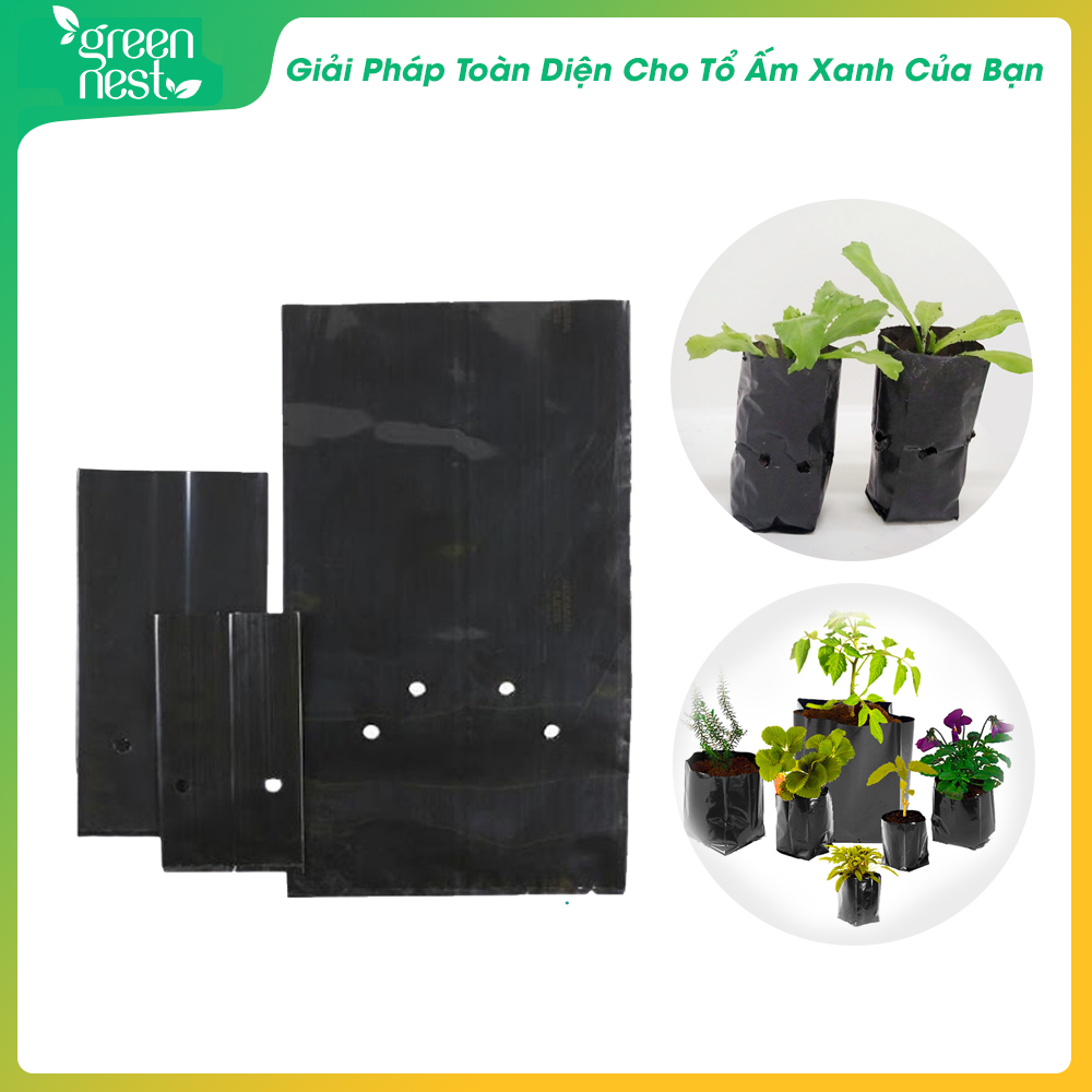 Túi ươm cây giống - 1 kg - chăm sóc cây giống - chăm sóc cây - trồng - có lỗ thoáng nước - đẹp - bền