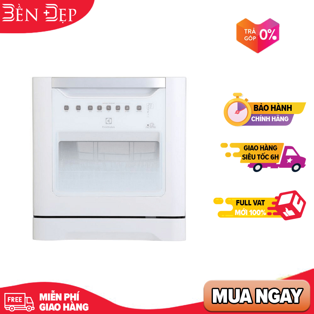 [TRẢ GÓP 0%] [Giao HN, HCM] Máy Rửa Chén bát Electrolux ESF6010BW 1480W 8 bộ tiêu chuẩn Châu Âu (Các tỉnh liên hệ shop)