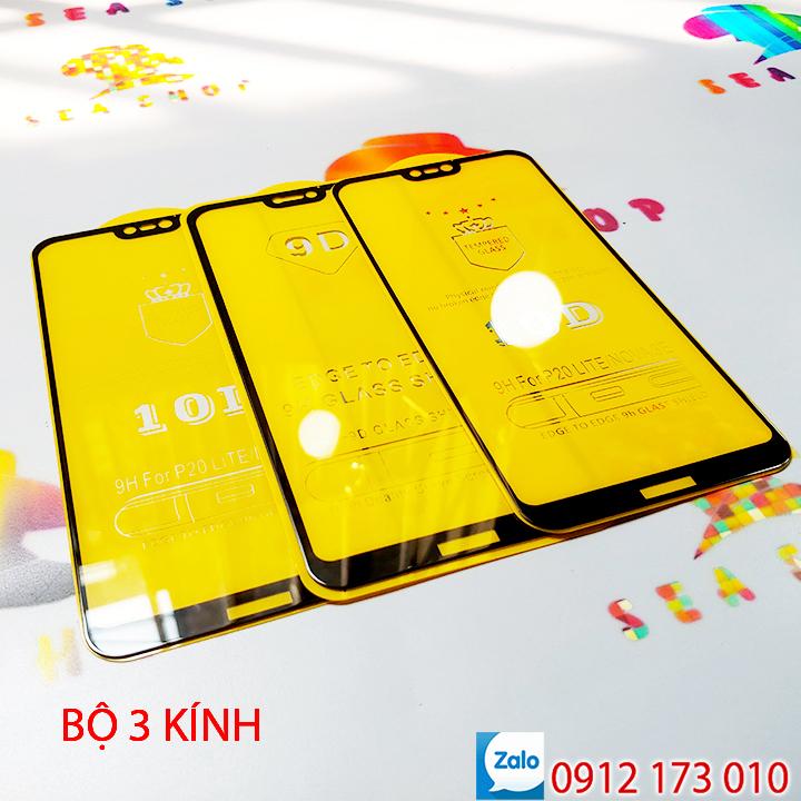 Bộ 3 Kính cường lực Huawei Nova 3e full màn hình 9D / Kính cường lực Nova 3e tràn màn hình - Seashop FR