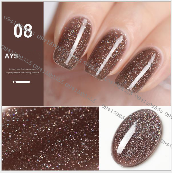 Sơn gel AS màu nhũ MỚI AYS 9 chai đỏ nhọn 15ml