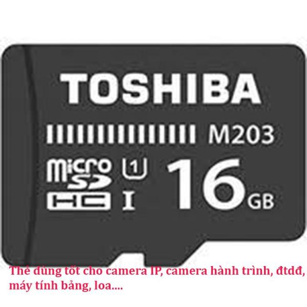 Thẻ Nhớ 16GB MicroSD Toshiba M203 - Chuyên dùng cho Camera- Bảo hành 24 tháng