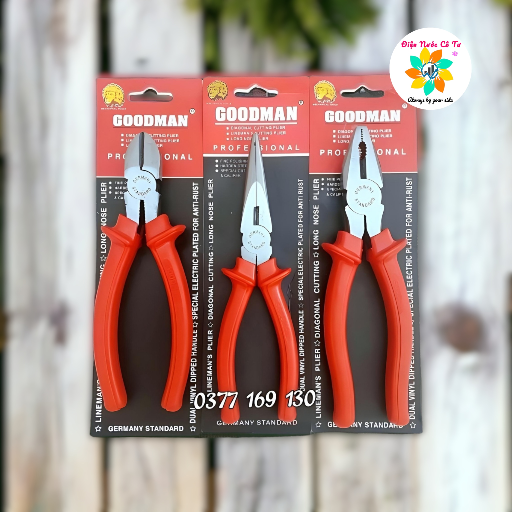 SET 3 cây kìm răng điện cắt nhọn 8inch Goodman