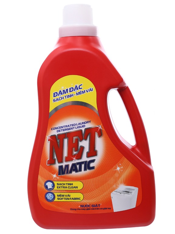 [HCM] Can Nước giặt NET Matic 3.6kg - Đỏ đậm đặc - Cửa trên