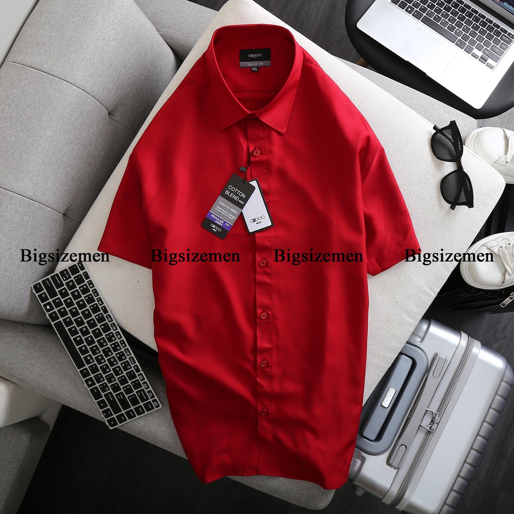 [bigsize] Áo sơ mi tay ngắn bigsize nam