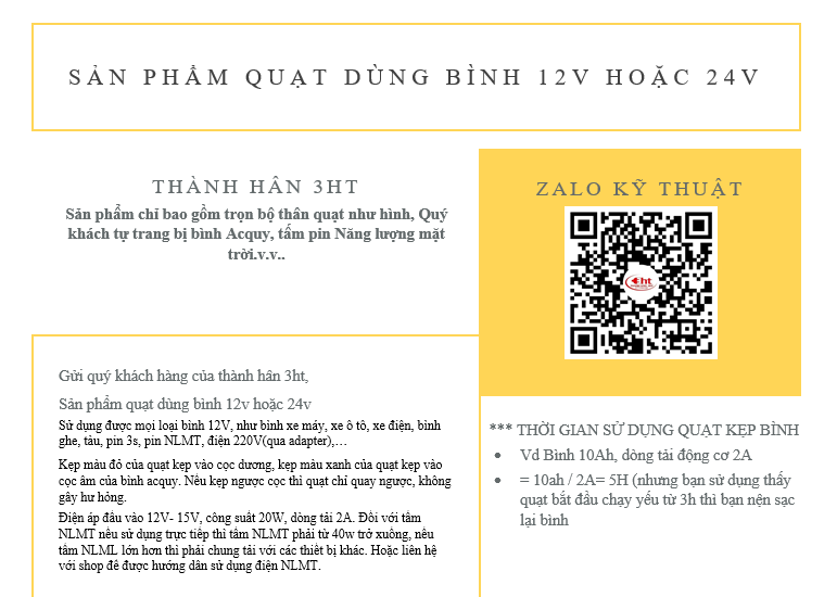 Quạt bàn B3 dùng bình 12v