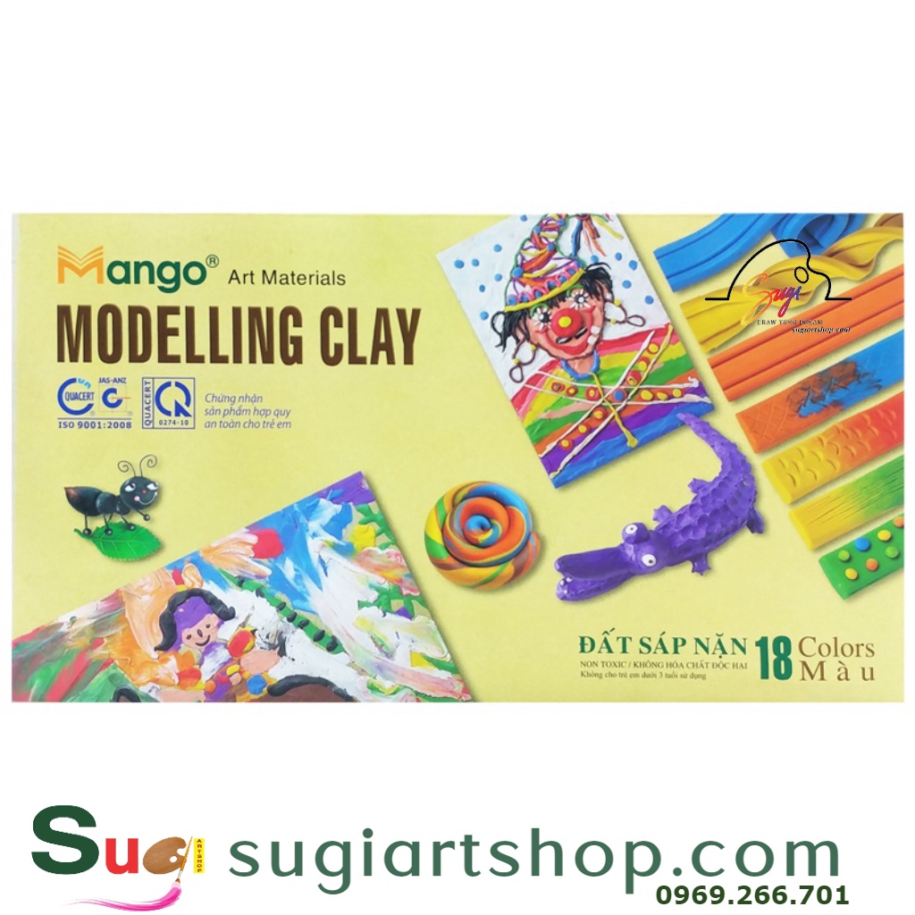 Đất nặn Mango 18 màu,Sáp Nặn Mango 18 Màu