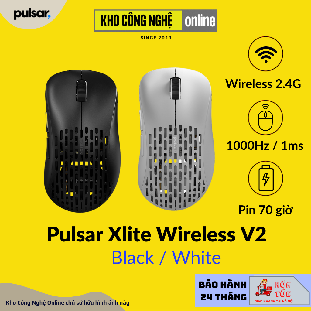 Chuột không dây Pulsar Xlite Wireless V2 / Xlite Wireless V2 Mini (Hàng chính hãng)