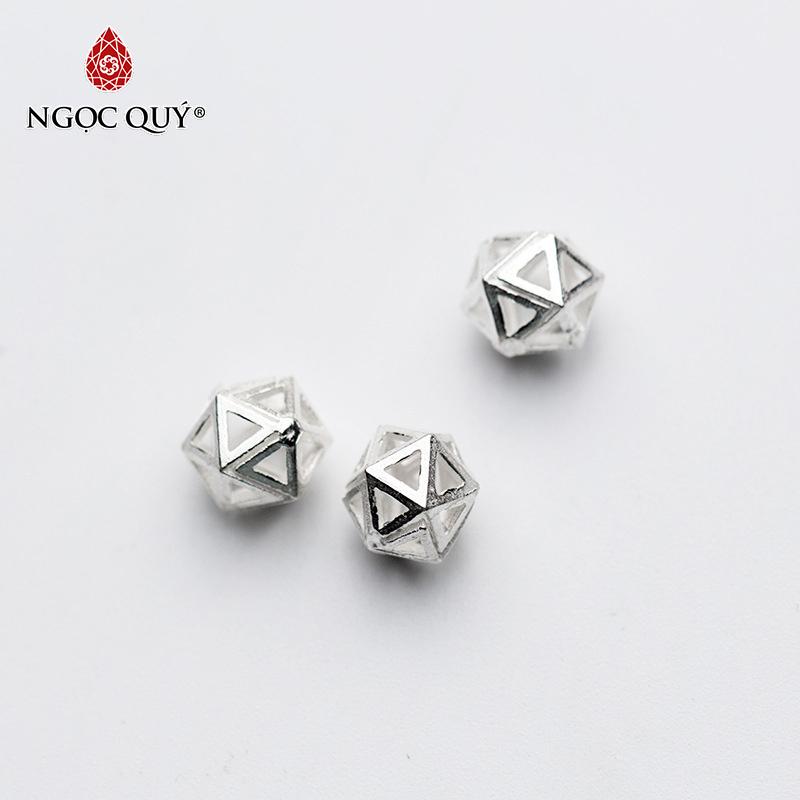 [HCM]Charm bạc chặn hạt hình đa giác xỏ ngang 7mm - Ngọc Qúy Gemstones