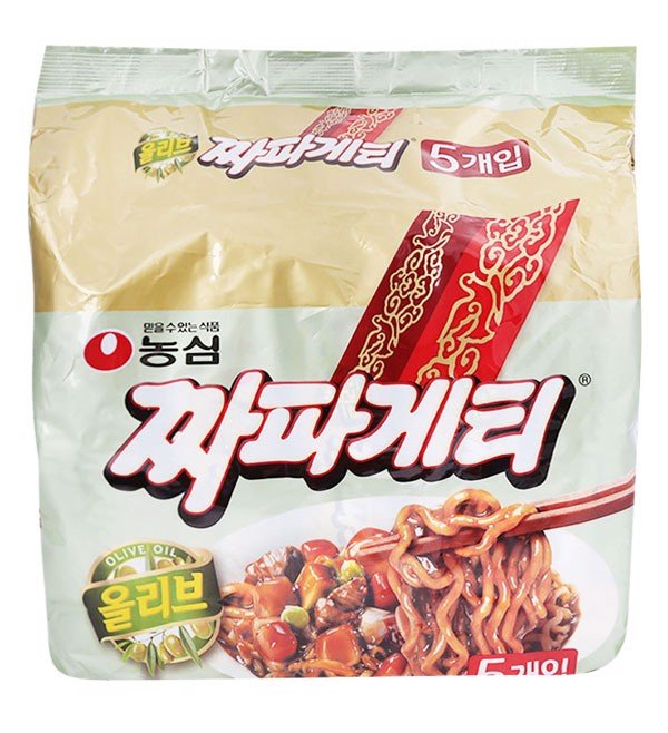 Combo 5 gói mì trộn tương đen nongshim chapagetti hàn quốc 140g