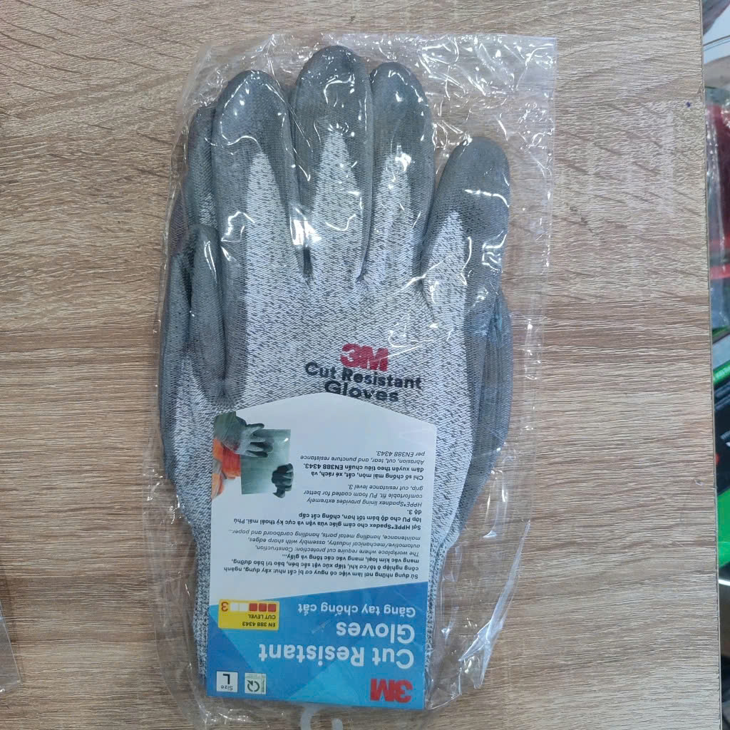 [HCM]Găng Tay Chống Cắt Cấp Độ 3 3M (Size L) - Xám