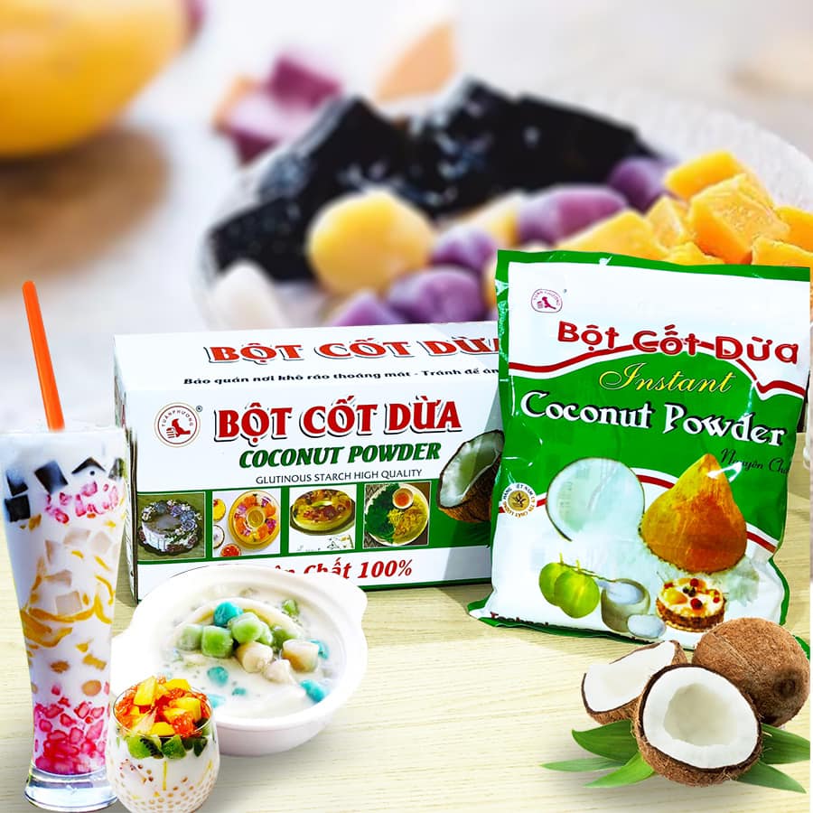Combo 2 gói Bột Cốt Dừa 50gr/gói thương hiệu Tuấn Phương hoặc Minaco