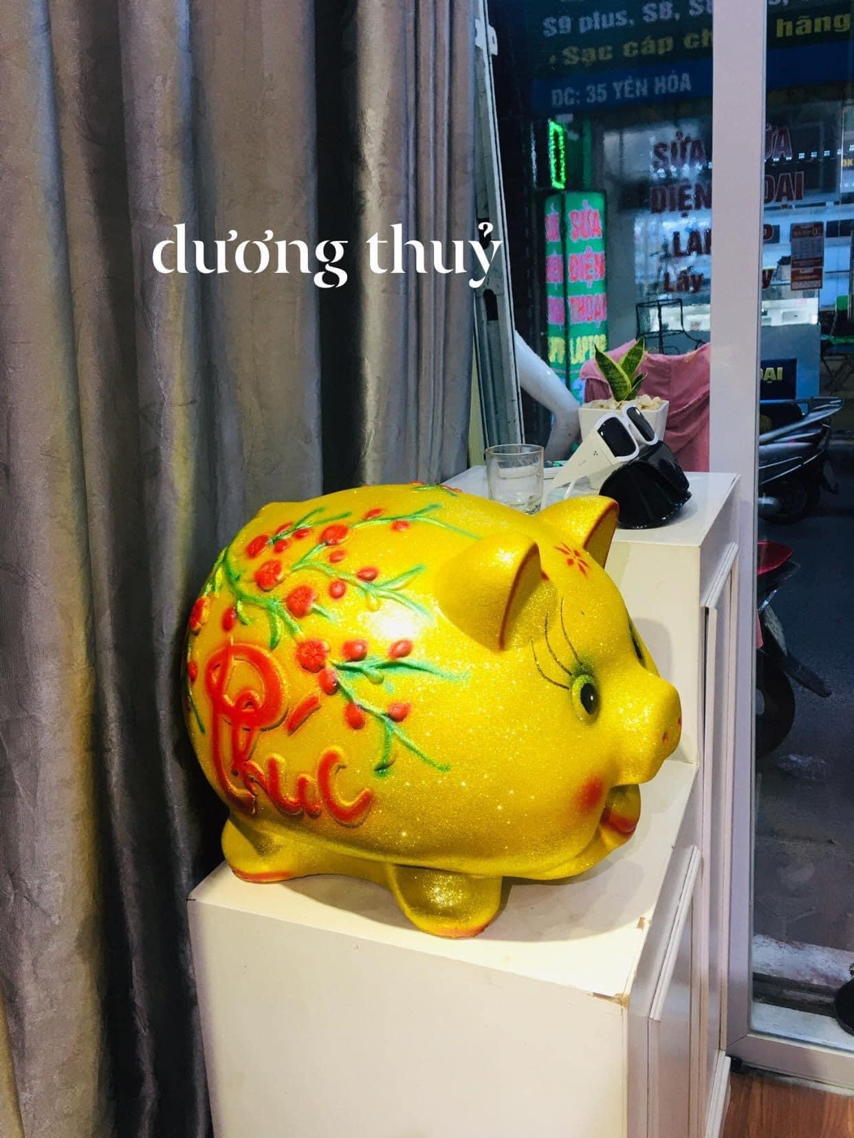Lợn đât cành đào chữ Phúc siêu to (Ảnh thật) Heo đất